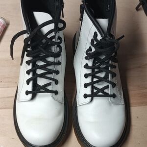 Dr. Martens Kids White and Black Boots